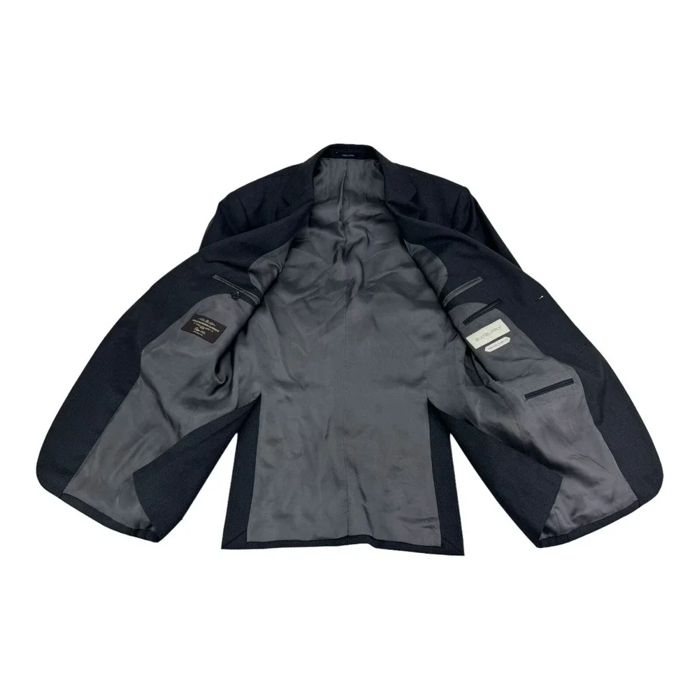 SuitSupply‎ Charcoal Pinstripe Wool Blazer 42L 2 Button 2 Vent Vitale Barberis
